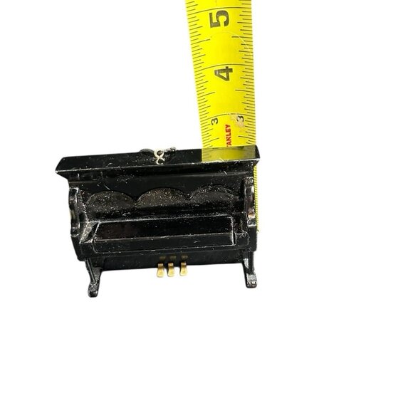 Classic Black Piano Christmas Ornament Upright Key Cover Opens Closes Holiday - Picture 10 of 10
